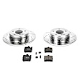 K627 Rear Brake Disc and Pad Kit, Silver zinc-plated, Cross-drilled and Slotted, 5 Lugs, 290 mm, Carbon Fiber Ceramic, Z23 Evolution Sport Series