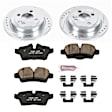 K6281 Rear Brake Disc and Pad Kit, Silver zinc-plated, Cross-drilled and Slotted, 4 Lugs, 258.8 mm, Carbon Fiber Ceramic, Z23 Evolution Sport Series