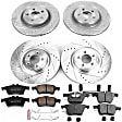 4-Wheel Set Power Stop&reg; K6283 Front and Rear Z23 Daily Carbon-Fiber Ceramic Brake Pad and Drilled & Slotted Rotor Kit