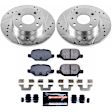 K6292 Rear Brake Disc and Pad Kit, Silver zinc-plated, Cross-drilled and Slotted, 4 Lugs, 240.5 mm, Carbon Fiber Ceramic, Z23 Evolution Sport Series