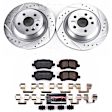 K6293 Rear Brake Disc and Pad Kit, Silver zinc-plated, Cross-drilled and Slotted, 5 Lugs, 302 mm, Carbon Fiber Ceramic, Z23 Evolution Sport Series