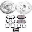 K6306-26 Front Brake Disc and Pad Kit, Silver zinc-plated, Cross-drilled and Slotted, 5 Lugs, 300 mm, Carbon Fiber Ceramic, Z26 Street Warrior Carbon-Fiber Ceramic Series