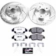 K6317-26 Front Brake Disc and Pad Kit, Silver zinc-plated, Cross-drilled and Slotted, 5 Lugs, 261.8 mm, Carbon Fiber Ceramic, Z26 Street Warrior Carbon-Fiber Ceramic Series