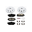 2012 Honda Civic - Front Brake Disc and Pad Kit, Silver zinc-plated, Cross-drilled and Slotted, 5 Lugs, 261.8 mm, Carbon Fiber Ceramic, 1.8L 4Cyl, Z23 Evolution Sport Series