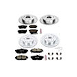 2012 Honda Civic - Front and Rear Brake Disc and Pad Kit, Silver zinc-plated, Cross-drilled and Slotted, 5 Lugs, 259 mm, Carbon Fiber Ceramic, 1.8L 4Cyl, Z23 Evolution Sport Series