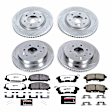 4-Wheel Set Power Stop&reg; K6322-36 Front and Rear Z36 Truck Carbon-Fiber Ceramic Brake Pad and Drilled & Slotted Rotor Kit