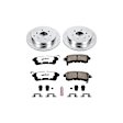 K6323-36 Rear Brake Disc and Pad Kit, Silver zinc-plated, Cross-drilled and Slotted, 6 Lugs, 349.9 mm, Carbon Fiber Ceramic, Z36 Extreme Truck And Tow