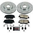 K6324 Front Brake Disc and Pad Kit, Cross-drilled and Slotted 5 Lugs 320 mm Carbon Fiber Ceramic Z23 Evolution Sport Series