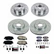 2014 Kia Optima - Front and Rear Brake Disc and Pad Kit, Silver zinc-plated, Cross-drilled and Slotted, 5 Lugs, 283 mm, Carbon Fiber Ceramic, with Manual Parking Brake, 2.0L 4Cyl, Z23 Evolution Sport Series