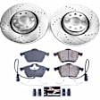 K634 Front Brake Disc and Pad Kit, Silver zinc-plated, Cross-drilled and Slotted, 5 Lugs, 311.9 mm, Carbon Fiber Ceramic, Z23 Evolution Sport Series