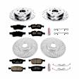 4-Wheel Set Power Stop&reg; K6350 Front and Rear Z23 Daily Carbon-Fiber Ceramic Brake Pad and Drilled & Slotted Rotor Kit