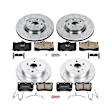 4-Wheel Set Power Stop&reg; K6354 Front and Rear Z23 Daily Carbon-Fiber Ceramic Brake Pad and Drilled & Slotted Rotor Kit