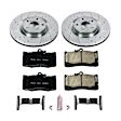 K6355 Powerstop Front Brake Disc and Pad Kit, Cross-drilled and Slotted, 5 Lugs, Carbon Fiber Ceramic, Z23 Evolution Sport Series