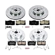 K6356 4-Wheel Set Front and Rear Brake Disc and Pad Kit, Cross-drilled and Slotted, 5 Lugs, Carbon Fiber Ceramic, Vehicles Built for USA Market only, Series
