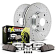 K6359-26 Rear Brake Disc and Pad Kit, Cross-drilled and Slotted, Carbon Fiber Ceramic, Z26 Street Warrior Carbon-Fiber Ceramic Series