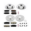 4-Wheel Set Power Stop&reg; K6361 Front and Rear Z23 Daily Carbon-Fiber Ceramic Brake Pad and Drilled & Slotted Rotor Kit