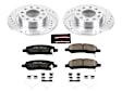 K6371 Rear Brake Disc and Pad Kit, Silver zinc-plated, Cross-drilled and Slotted, 5 Lugs, 264 mm, Carbon Fiber Ceramic, Z23 Evolution Sport Series