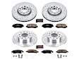 4-Wheel Set Power Stop&reg; K6373 Front and Rear Z23 Daily Carbon-Fiber Ceramic Brake Pad and Drilled & Slotted Rotor Kit