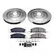 K6374 Front Brake Disc and Pad Kit, Silver zinc-plated, Cross-drilled and Slotted, 5 Lugs, 352 mm, Carbon Fiber Ceramic, Z23 Evolution Sport Series