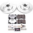 2013 Cadillac ATS - Front Brake Disc and Pad Kit, Silver zinc-plated, Cross-drilled and Slotted, 5 Lugs, 321 mm, Carbon Fiber Ceramic, 2.5L 4Cyl, Z26 Street Warrior Carbon-Fiber Ceramic Series