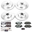 4-Wheel Set Power Stop&reg; K6390-26 Front and Rear Z26 Muscle Carbon-Fiber Ceramic Brake Pad and Drilled & Slotted Rotor Kit