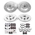 4-Wheel Set Power Stop&reg; K6392-26 Front and Rear Z26 Muscle Carbon-Fiber Ceramic Brake Pad and Drilled & Slotted Rotor Kit