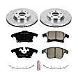2014 Ford Fusion - Front Brake Disc and Pad Kit, Silver zinc-plated, Cross-drilled and Slotted, 5 Lugs, 300 mm, Carbon Fiber Ceramic, 1.6L 4Cyl, Z23 Evolution Sport Series