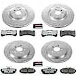 4-Wheel Set Power Stop&reg; K6401-26 Front and Rear Z26 Muscle Carbon-Fiber Ceramic Brake Pad and Drilled & Slotted Rotor Kit