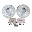 K6403-36 Front Brake Disc and Pad Kit, Cross-drilled and Slotted 8 Lugs 362.8 mm Carbon Fiber Ceramic Z36 Extreme Truck And Tow