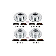 4-Wheel Set Power Stop&reg; K6405-36 Front and Rear Z36 Truck Carbon-Fiber Ceramic Brake Pad and Drilled & Slotted Rotor Kit