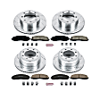 4-Wheel Set Power Stop&reg; K6405 Front and Rear Z23 Daily Carbon-Fiber Ceramic Brake Pad and Drilled & Slotted Rotor Kit