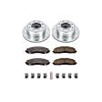 K6407-36 Rear Brake Disc and Pad Kit, Cross-drilled and Slotted 8 Lugs 362.8 mm Carbon Fiber Ceramic Z36 Extreme Truck And Tow