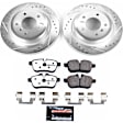 K6419-26 Rear Brake Disc and Pad Kit, Cross-drilled and Slotted 5 Lugs 300 mm Carbon Fiber Ceramic Z26 Street Warrior Carbon-Fiber Ceramic Series
