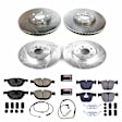 2015 BMW ActiveHybrid 7 - Front and Rear Brake Disc and Pad Kit, Silver zinc-plated, Cross-drilled and Slotted, 5 Lugs, 344.9 mm, Carbon Fiber Ceramic, 3.0L 6Cyl, Z23 Evolution Sport Series
