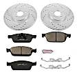 K6479 Front Brake Disc and Pad Kit, Silver zinc-plated, Cross-drilled and Slotted, 5 Lugs, 320 mm, Carbon Fiber Ceramic, Z23 Evolution Sport Series