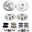 4-Wheel Set Power Stop&reg; K6485 Front and Rear Z23 Daily Carbon-Fiber Ceramic Brake Pad and Drilled & Slotted Rotor Kit