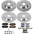 2015 Lexus CT200h - Front and Rear Brake Disc and Pad Kit, Silver zinc-plated, Cross-drilled and Slotted, 5 Lugs, 255 mm, Carbon Fiber Ceramic, 1.8L 4Cyl, Z23 Evolution Sport Series
