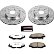 2016 Honda CR-V - Front Brake Disc and Pad Kit, Silver zinc-plated, Cross-drilled and Slotted, 5 Lugs, 300 mm, Carbon Fiber Ceramic, FWD, 2.4L 4Cyl, Z26 Street Warrior Carbon-Fiber Ceramic Series