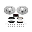 K6490-36 Front Brake Disc and Pad Kit, Silver zinc-plated, Cross-drilled and Slotted, 5 Lugs, 281.7 mm, Carbon Fiber Ceramic, Z36 Extreme Truck And Tow
