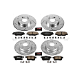 2013 Honda Accord - Front and Rear Brake Disc and Pad Kit, Silver zinc-plated, Cross-drilled and Slotted, 5 Lugs, 281.7 mm and 281.6 mm, Carbon Fiber Ceramic, 2.4L 4Cyl, Z23 Evolution Sport Series