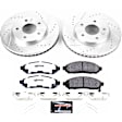 K6492-36 Front Brake Disc and Pad Kit, Silver zinc-plated, Cross-drilled and Slotted, 5 Lugs, 282.7 mm, Carbon Fiber Ceramic, Z36 Extreme Truck And Tow