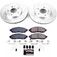 K6492 Front Brake Disc and Pad Kit, Silver zinc-plated, Cross-drilled and Slotted, 5 Lugs, 282.7 mm, Carbon Fiber Ceramic, Z23 Evolution Sport Series
