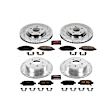 4-Wheel Set Power Stop&reg; K6497 Front and Rear Z23 Daily Carbon-Fiber Ceramic Brake Pad and Drilled & Slotted Rotor Kit