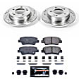 K6502 Rear Brake Disc and Pad Kit, Cross-drilled and Slotted 5 Lugs 262 mm Carbon Fiber Ceramic Z23 Evolution Sport Series