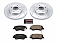 2015 Hyundai Accent - Front Brake Disc and Pad Kit, Silver zinc-plated, Cross-drilled and Slotted, 4 Lugs, 256 mm, Carbon Fiber Ceramic, 1.6L 4Cyl, Z23 Evolution Sport Series