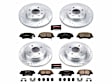 4-Wheel Set Power Stop&reg; K6509 Front and Rear Z23 Daily Carbon-Fiber Ceramic Brake Pad and Drilled & Slotted Rotor Kit