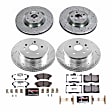 4-Wheel Set Power Stop&reg; K6513-26 Front and Rear Z26 Muscle Carbon-Fiber Ceramic Brake Pad and Drilled & Slotted Rotor Kit