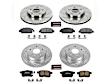 4-Wheel Set Power Stop&reg; K6516 Front and Rear Z23 Daily Carbon-Fiber Ceramic Brake Pad and Drilled & Slotted Rotor Kit