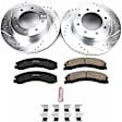 K6518 Front Brake Disc and Pad Kit, Silver zinc-plated, Cross-drilled and Slotted, 8 Lugs, 360 mm, Carbon Fiber Ceramic, Z23 Evolution Sport Series