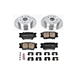 K6520 Rear Brake Disc and Pad Kit, Silver zinc-plated, Cross-drilled and Slotted, 5 Lugs, 281 mm, Carbon Fiber Ceramic, Z23 Evolution Sport Series